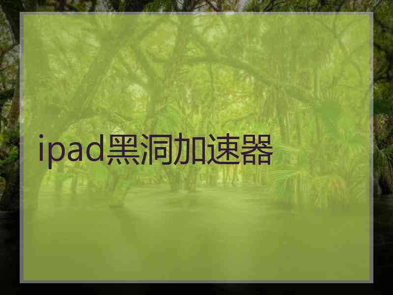 ipad黑洞加速器