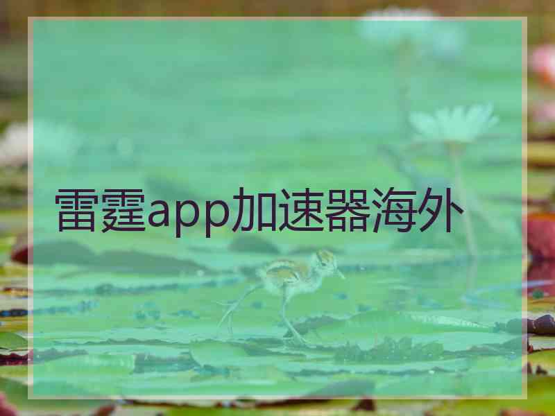 雷霆app加速器海外