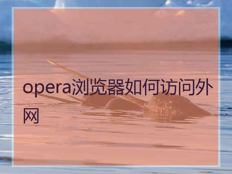 opera浏览器如何访问外网