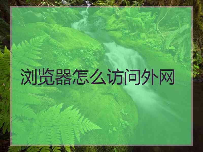 浏览器怎么访问外网