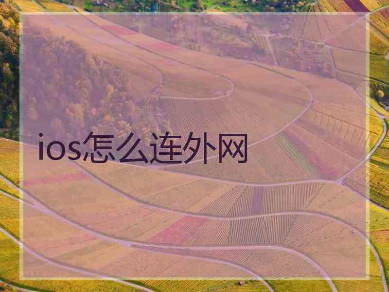 ios怎么连外网