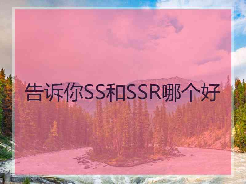 告诉你SS和SSR哪个好