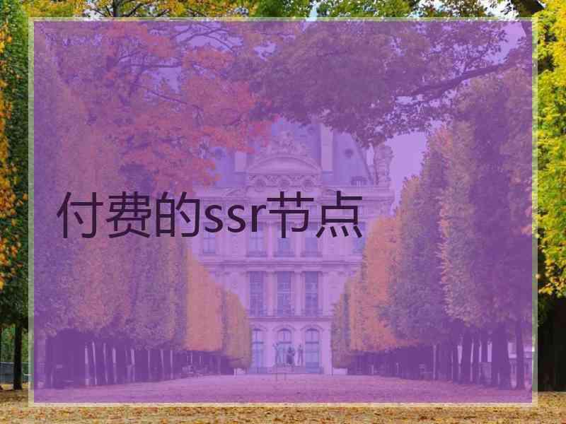 付费的ssr节点