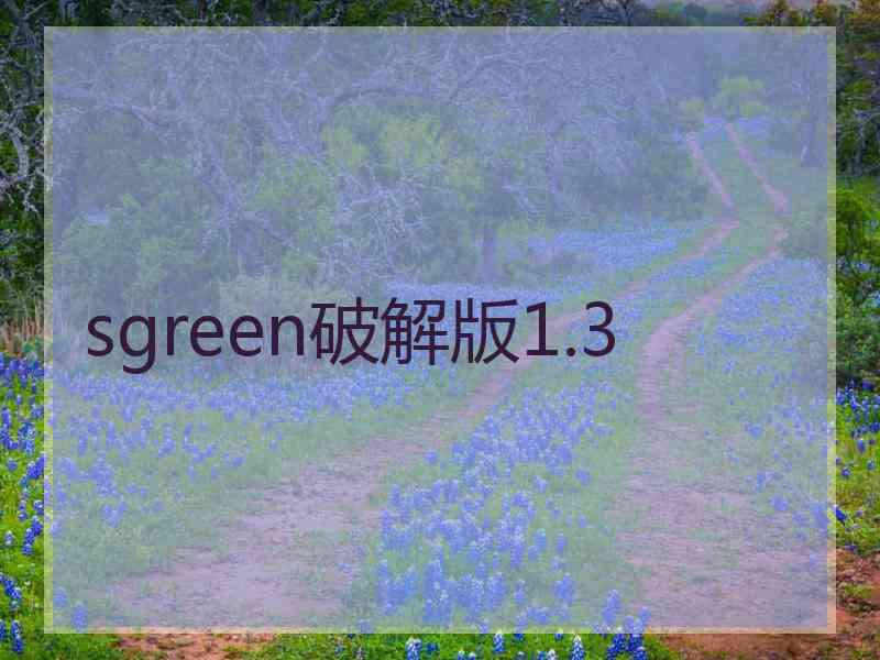 sgreen破解版1.3