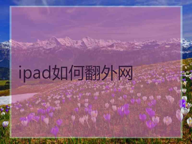 ipad如何翻外网