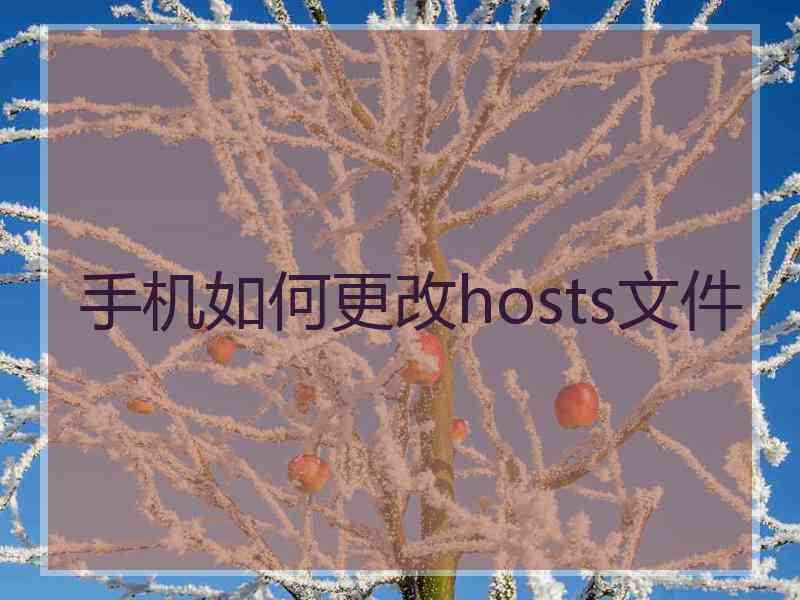 手机如何更改hosts文件