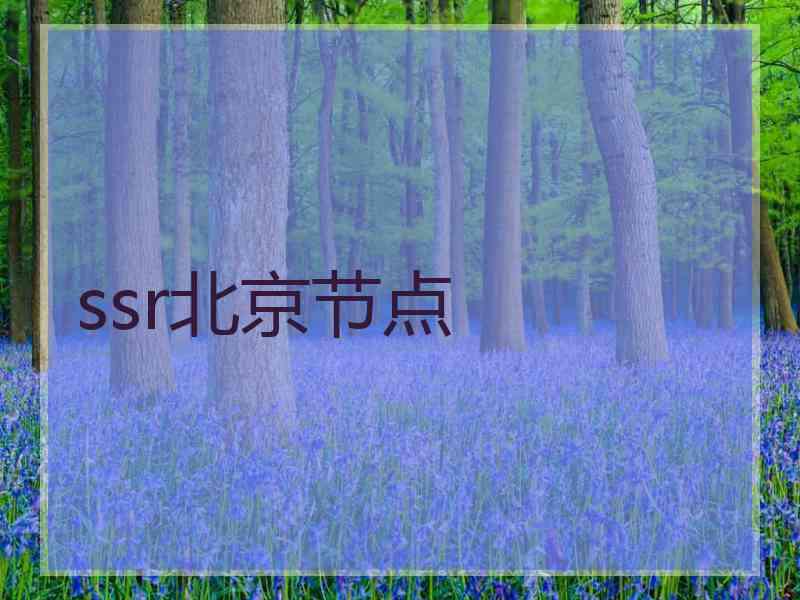 ssr北京节点