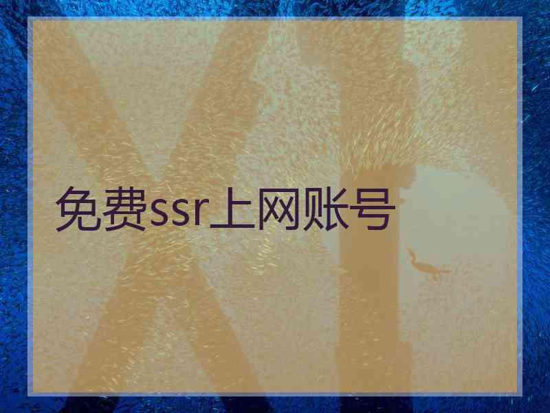 免费ssr上网账号