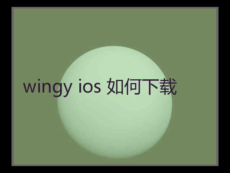 wingy ios 如何下载