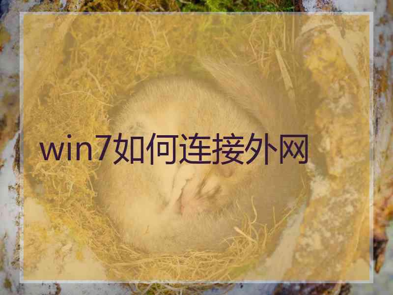 win7如何连接外网