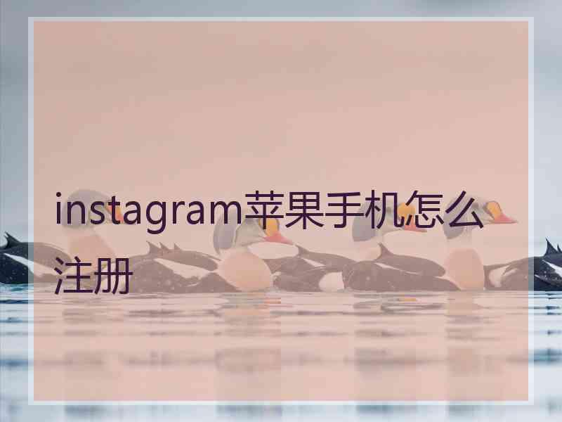 instagram苹果手机怎么注册