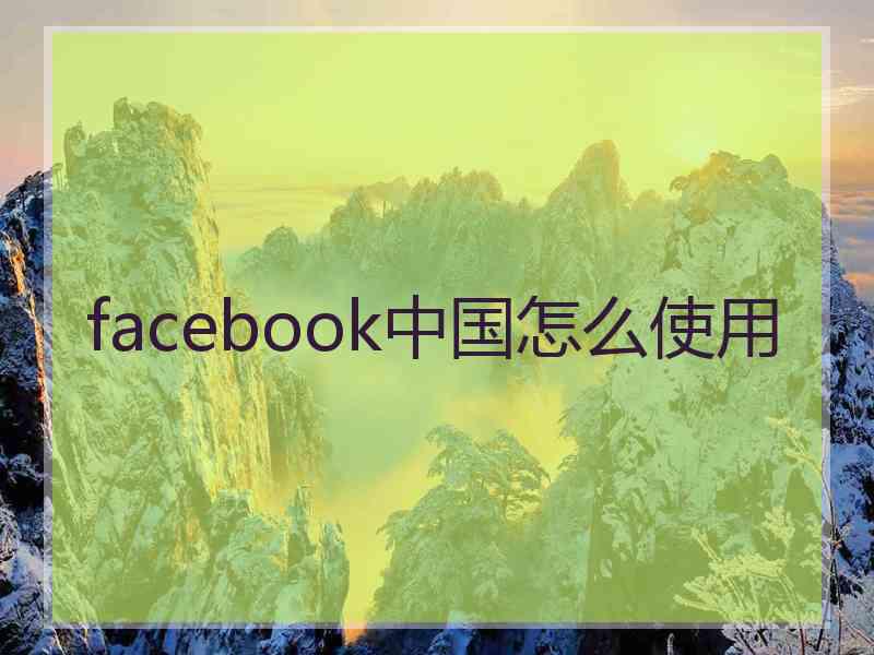 facebook中国怎么使用