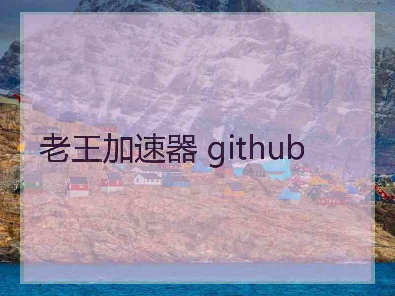 老王加速器 github