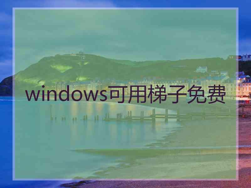 windows可用梯子免费