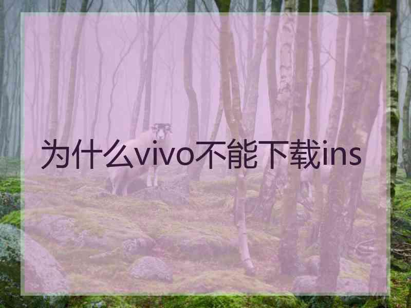 为什么vivo不能下载ins