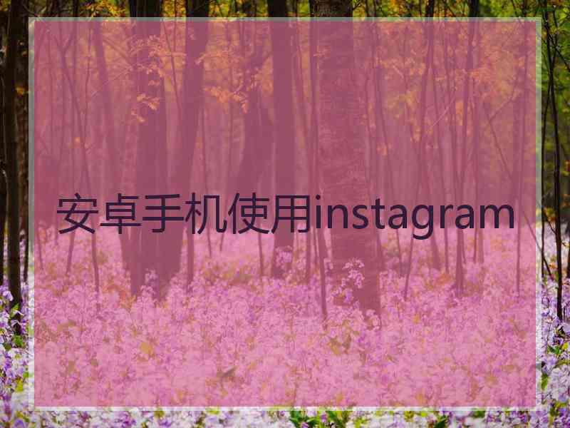 安卓手机使用instagram