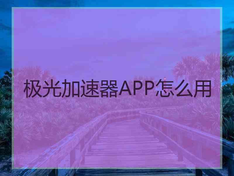 极光加速器APP怎么用