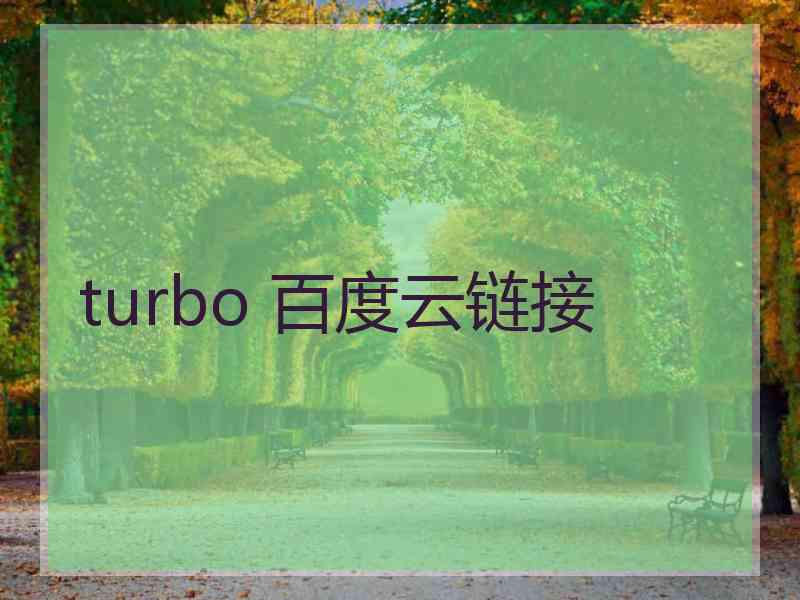 turbo 百度云链接