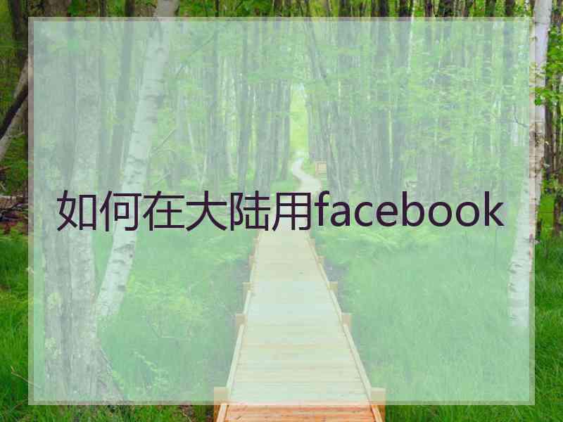 如何在大陆用facebook